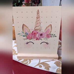 Unicorn Earring Holder Organizer Jewelry Storage Stand Girls Kids Room Decor